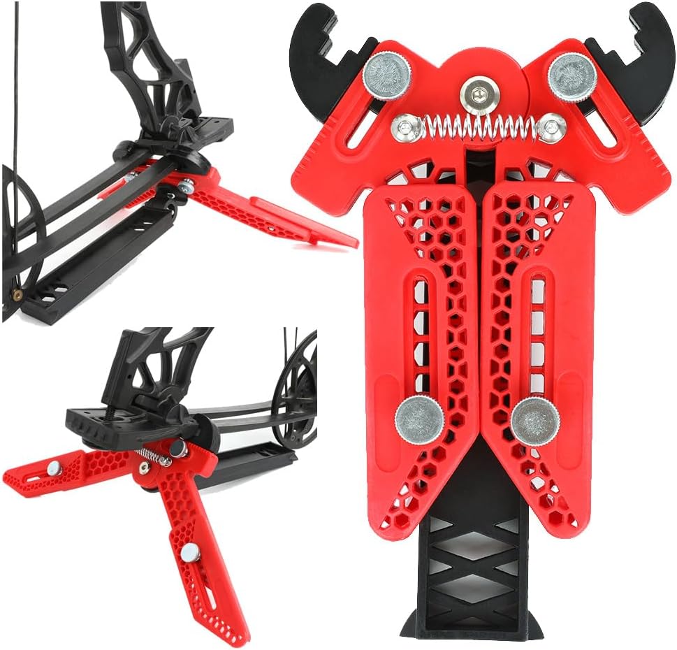 Archery Compound Bow Stand Holder - Legs Bracket with Adjustable Kick Rack, Suitable for Shooting Bow Storage
