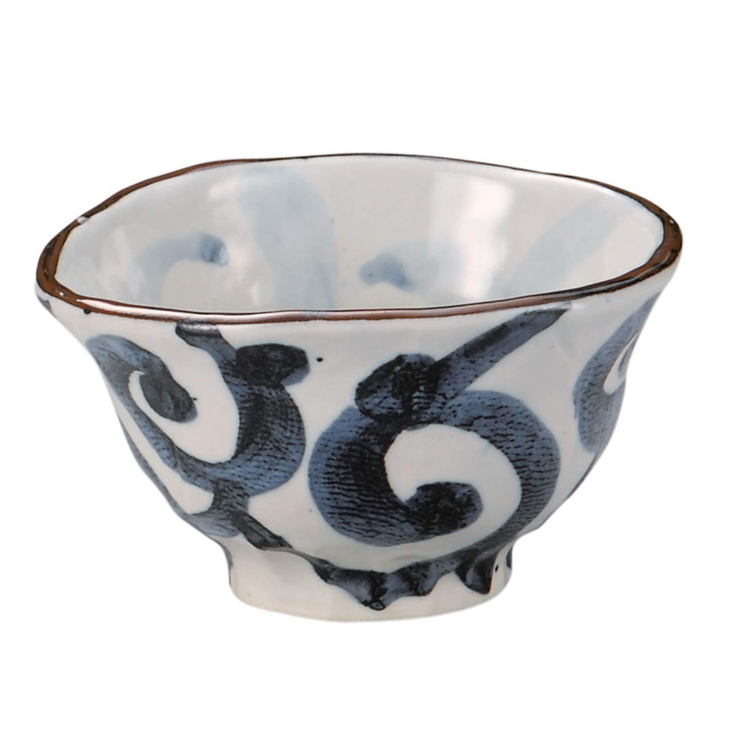 Amazon｜結彩の蔵 丼 タコ唐草変形丼 13.3×12.5cm ユ344-156｜丼