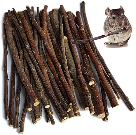 HANBEN Apple Sticks Pet Chew Toys for Chinchillas Rabbits Guinea Pig Squirrel Hamster (100g)