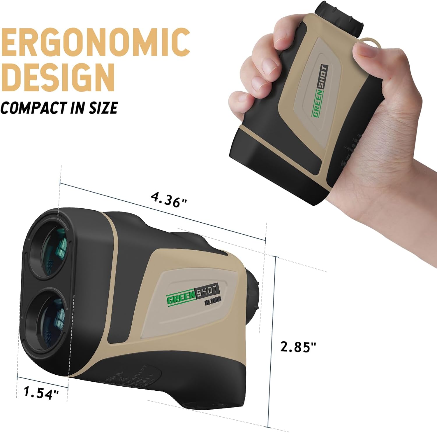 Range Finder for Hunting, 1200Y Golf Hunting Rangefinder, 6X Magnification Laser Rangefinder, Waterproof Range Finder for Hunter with Slope Mode, Free Battery, Carrying Case