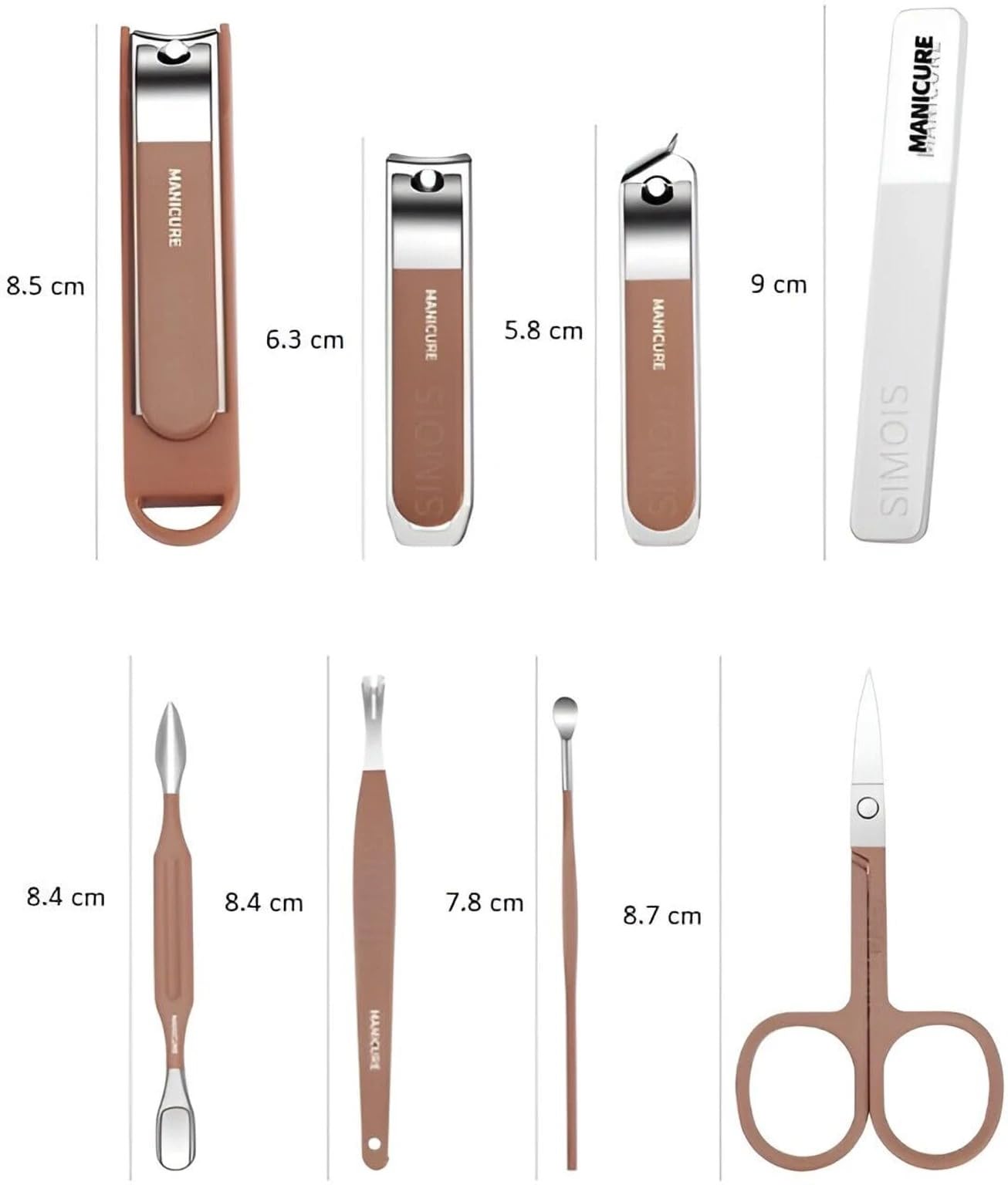 8 in 1 Manicure Pedicure Set Stainless Steel Nail Clipper Kit with Case Professional Nail Care Tools Grooming Kit for Men Women Travel Home Use