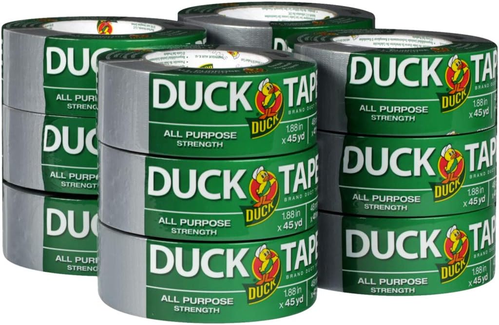The Original Duck Tape Brand 284358 Duct Tape, 12-Pack 1.88 Inch x 45 Yard, 540 Total Yards Silver - - 