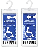 Vista 1 de Handicap Parking Placard Holder, Ultra Transparent Disabled Permit Protective Cover with Large Hanger by Tbuymax (Set of 2)