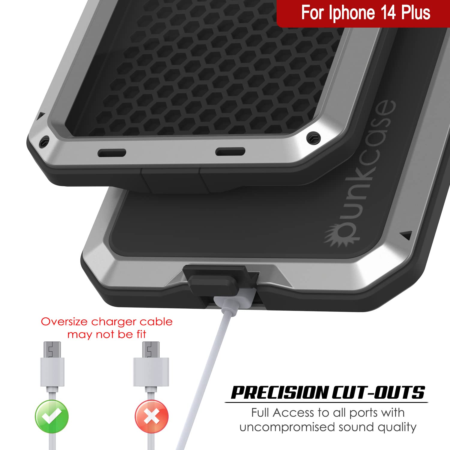 Punkcase Custodia In Metallo Per IPhone 14 Plus: Protezione Militare Antiurto Con Vetro Temperato