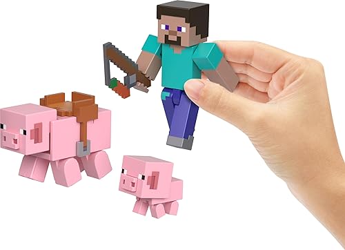 Miniatura 2 de Mattel Minecraft Toys, figura de acción de 3.25 pulgadas, paquete de 2, 2 figuras y 2 accesorios, regalos coleccionables para niños