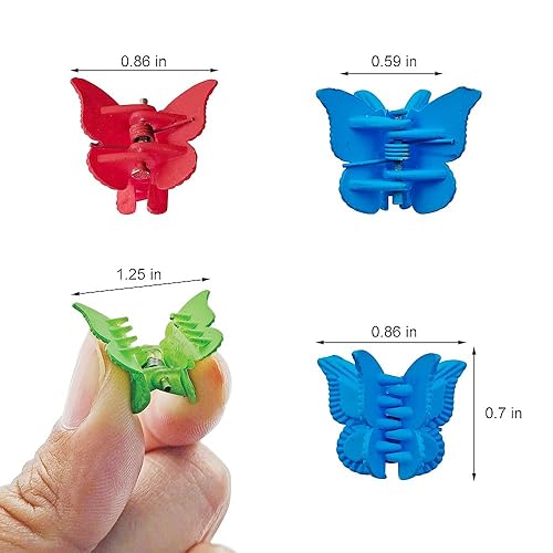 Miniatura 2 de 100 pinzas para el cabello de mariposa de colores surtidos, hermosas mini pinzas de mariposa para el cabello, accesorios para el cabello para