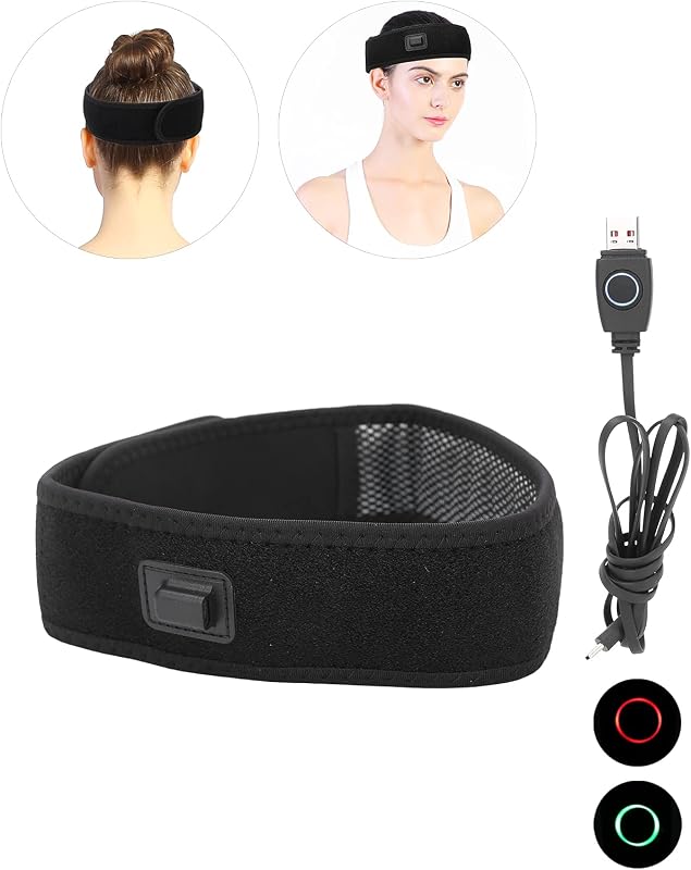 Yosoo Health Gear Elektromos Fejpánt 3 Hőfokozattal - USB Fűthető Fejfedő Migrén és Fejfájás Enyhítésére - Állítható Nyakpánt Hőterápiához