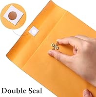 Vista 3 de Ctosree 300 sobres de manilla, sobres de cierre de papel kraft marrón a granel con cierre de cierre y sello engomado, papel pesado de 28 libras