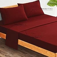 Vista 2 de SONORO KATE Bed Sheet Set Super Soft Microfiber 1800 Thread Count Luxury Egyptian Sheets 16-Inch Deep Pocket，Wrinkle and Hypoallergenic-4 Piece