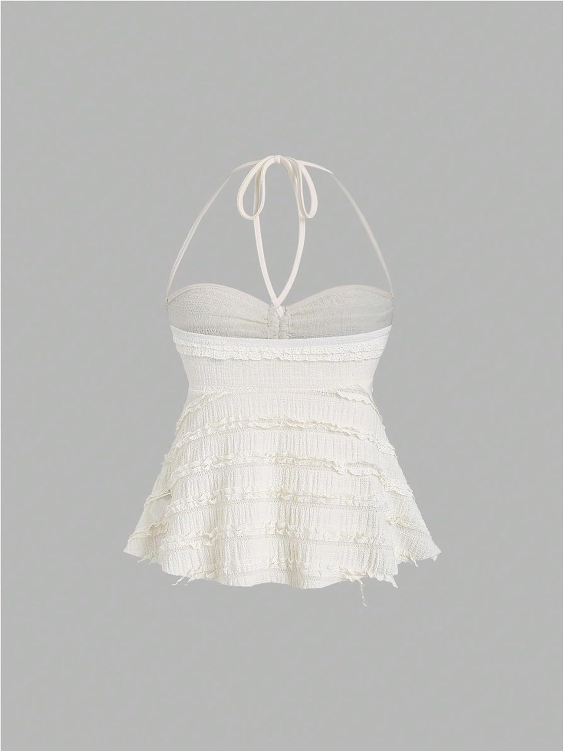 SHENHE Women's Babydoll Tops Halter Neck Lace Strapless Bandeau Y2K Summer Going Out Tops - Image 3