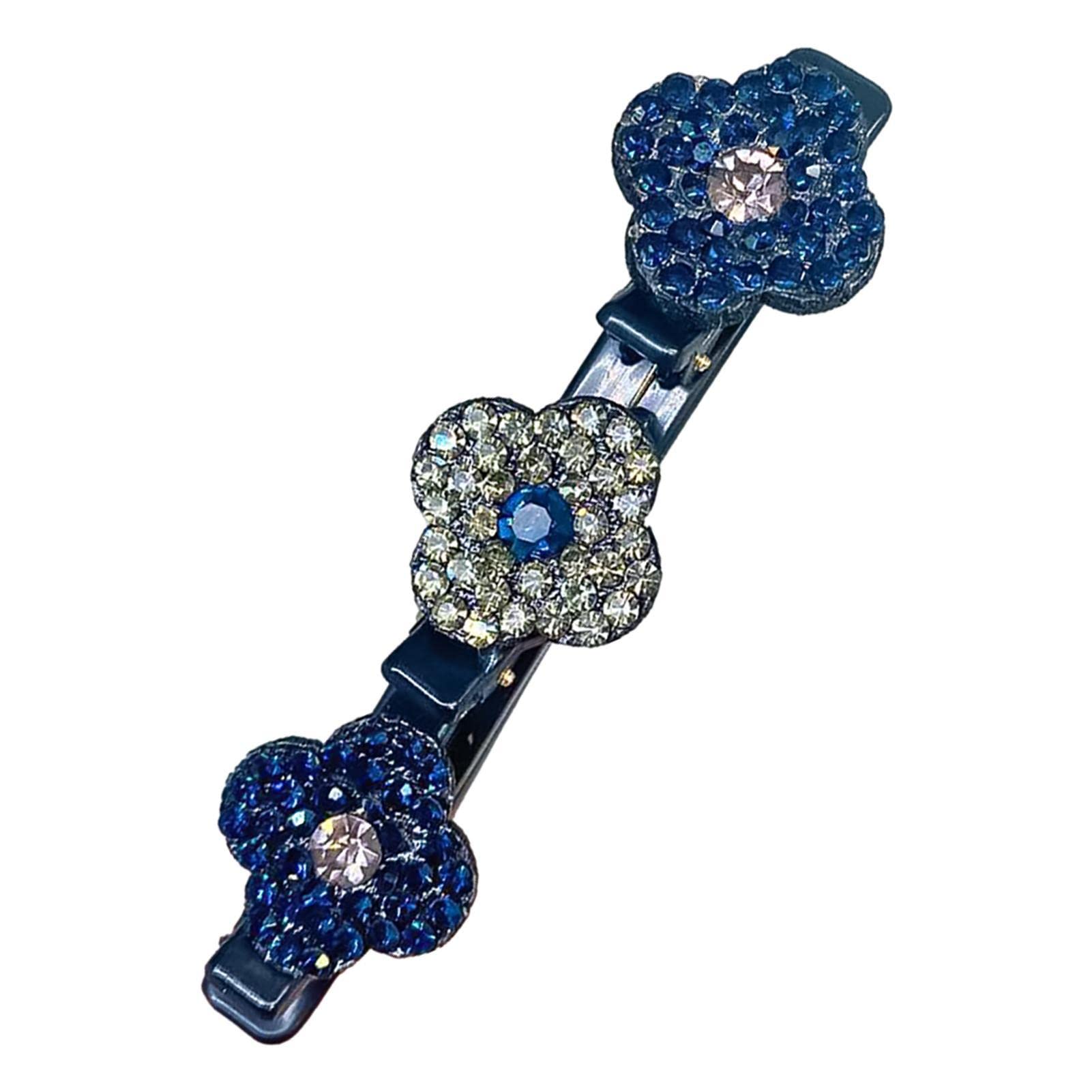 ☆✴︎クリップフェス10 キラキラストーン幸運の四つ葉のヘアピン2個可愛い