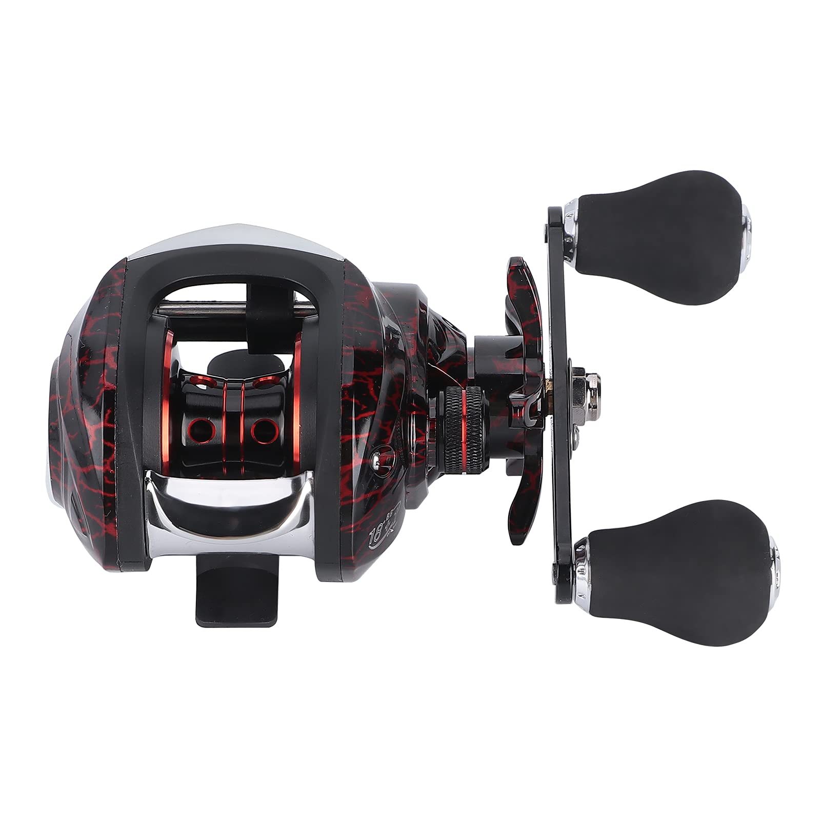 Carrete Baitcasting 7.1: 1 Relación de Engranaje Rueda de pesca de Alta Velocidad Aparejos de Pesca de Mano Derecha con Freno Magnético