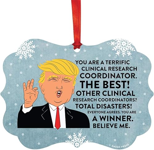 Miniatura 125 de Andaz Press Presidente Donald Trump Fancy Frame Recuerdo Adorno de Navidad, Regalo de broma de Técnico de Farmacia, 1 paquete, divertidas ideas