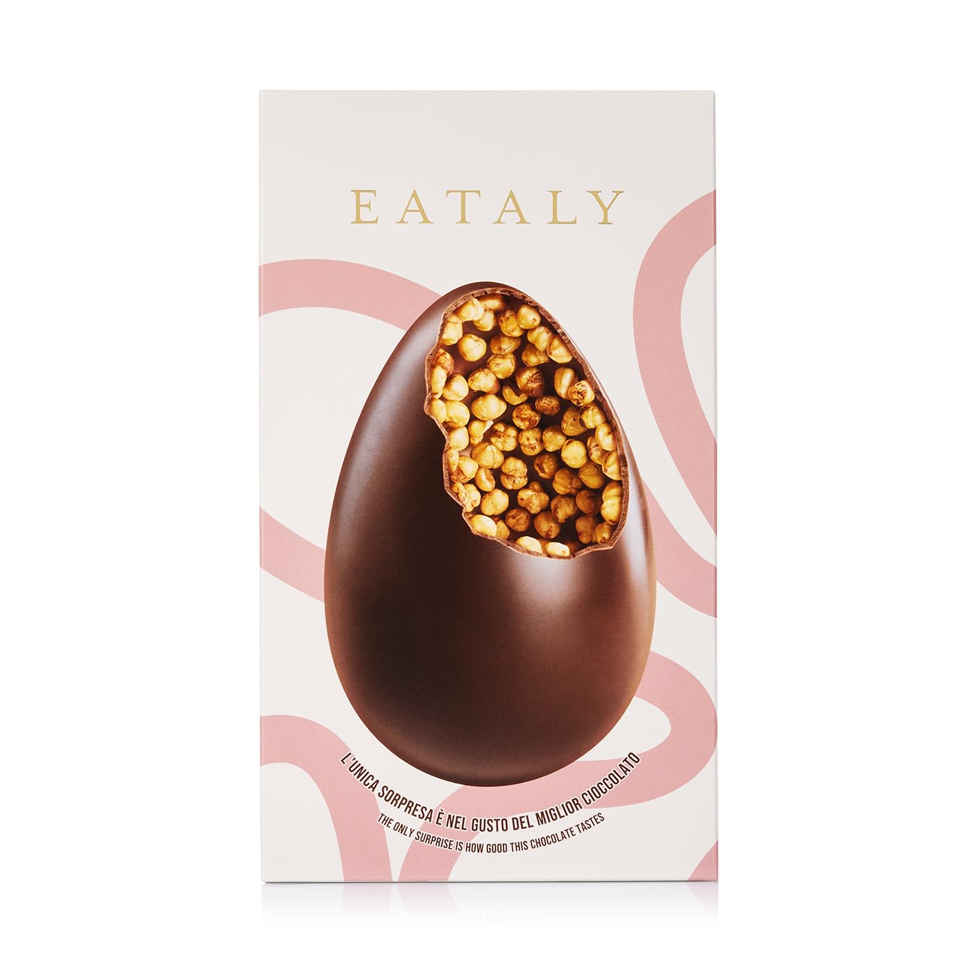Uovo di Pasqua Cioccolato Fondente con Nocciole 400g Eataly - Bean to Bar, Nocciole Italiane, Elegante Incarto
