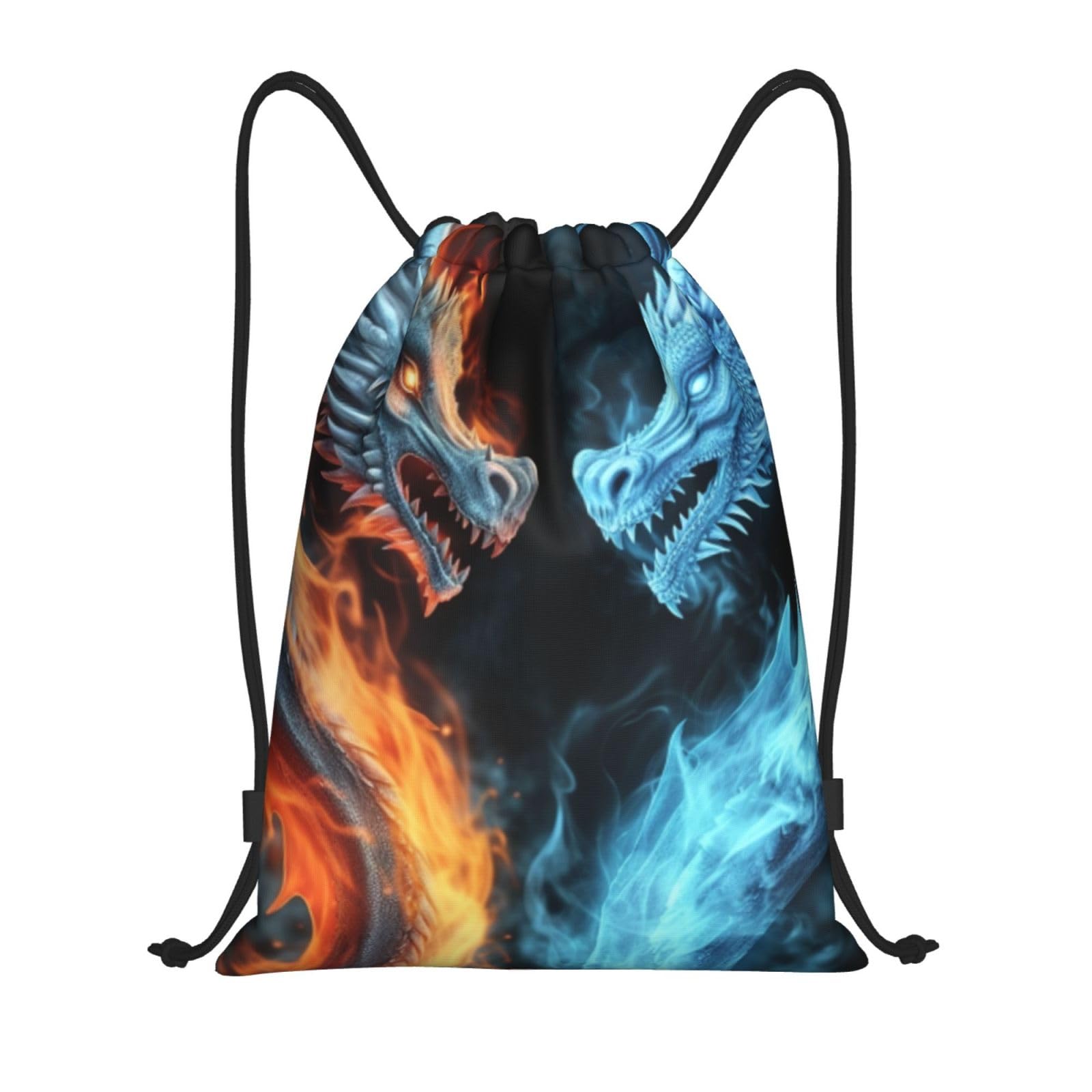 Mxpelghmad Unisex Black Drawstring Backpack Draw String Back Bag Ice And Fire Dragons Drawstring Bags Cinch Sack Gym Bags