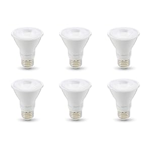 Amazon Basics PAR20 LED Light Bulb 50W Equivalent 7W Energy Efficient E26 Standard Base Warm White 3000K Dimmable