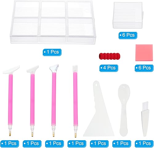 Miniatura 8 de PATIKIL Bandeja, 26PCS Accesorios Organizador Kits Grandes Bandejas de Arte de Cuentas Rhinestone Bandeja de Clasificación Cuadrada Herramientas de