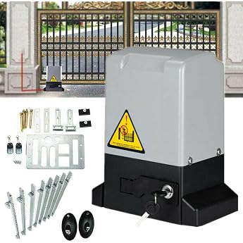 370 W Electric Sliding Gate Operator 800 kg Sliding Gate Opener Automatic Sliding Gate Opener Motor with Infrared Sensor and 4 m Racks