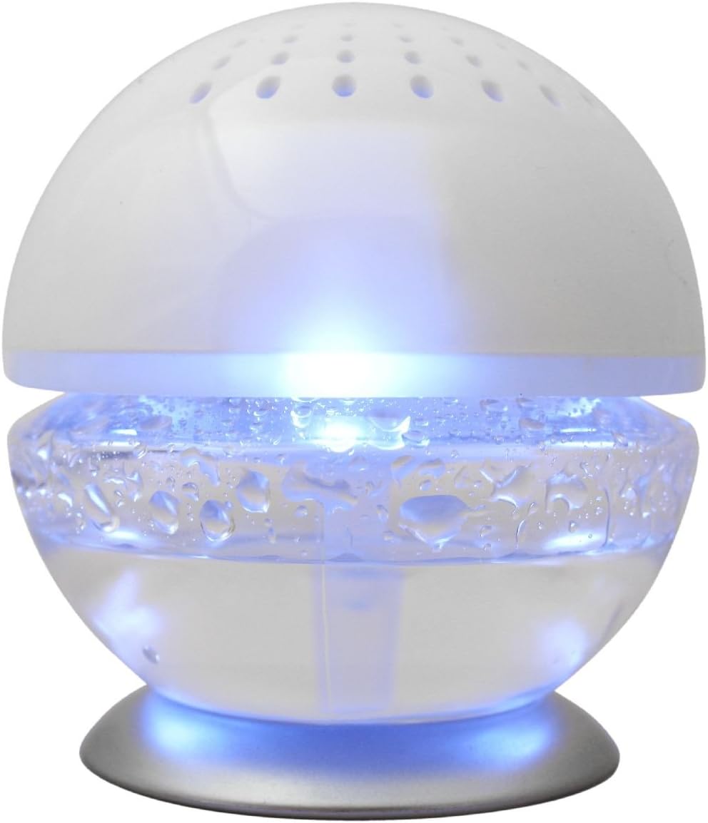 EcoGecko Pure H2O Mini Water Based Air Revitalizer, Air Freshener, Room Aromatizer, Aroma and Essential Oil Diffuser with 2 Bottles (10ML) Fragrant Lavender Oil, White