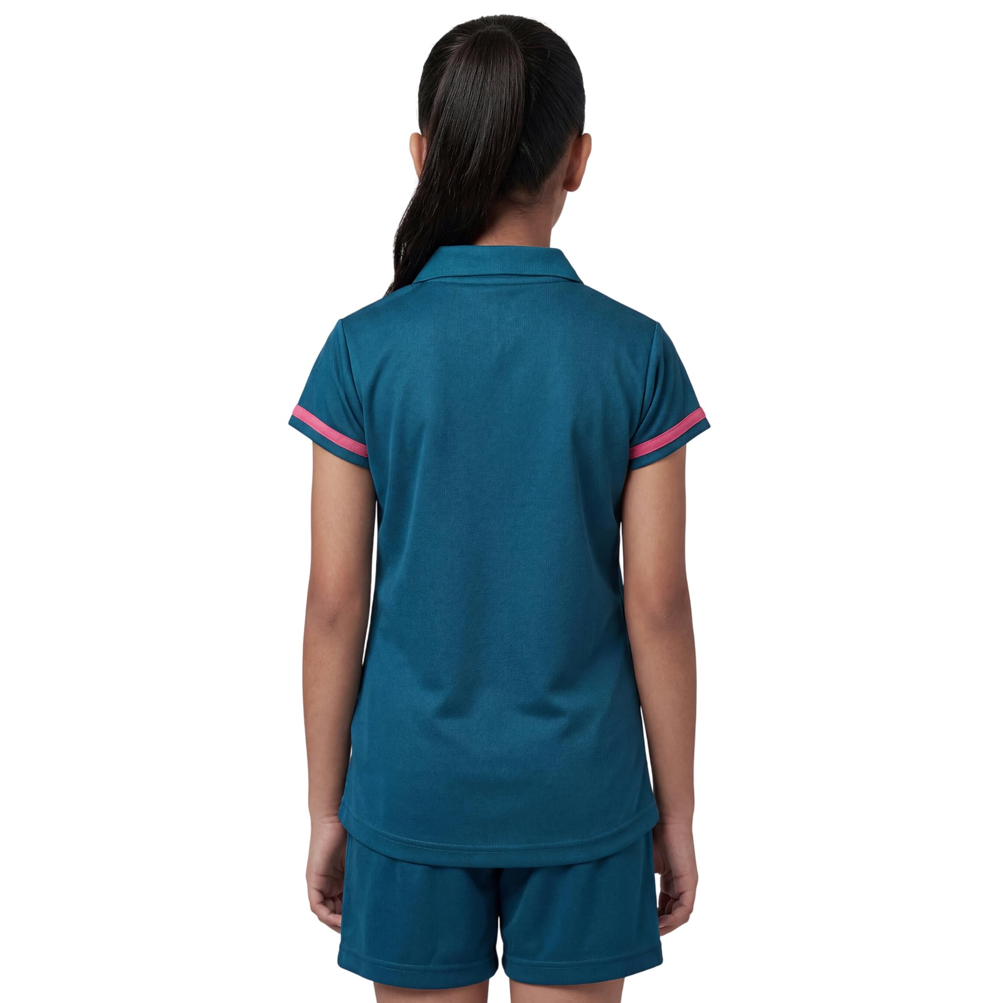 Qiddo Sports Girls Elegant Collared Regular T-Shirt (in, Age, 12 Years, 13 Years, Regular, Blue) 2