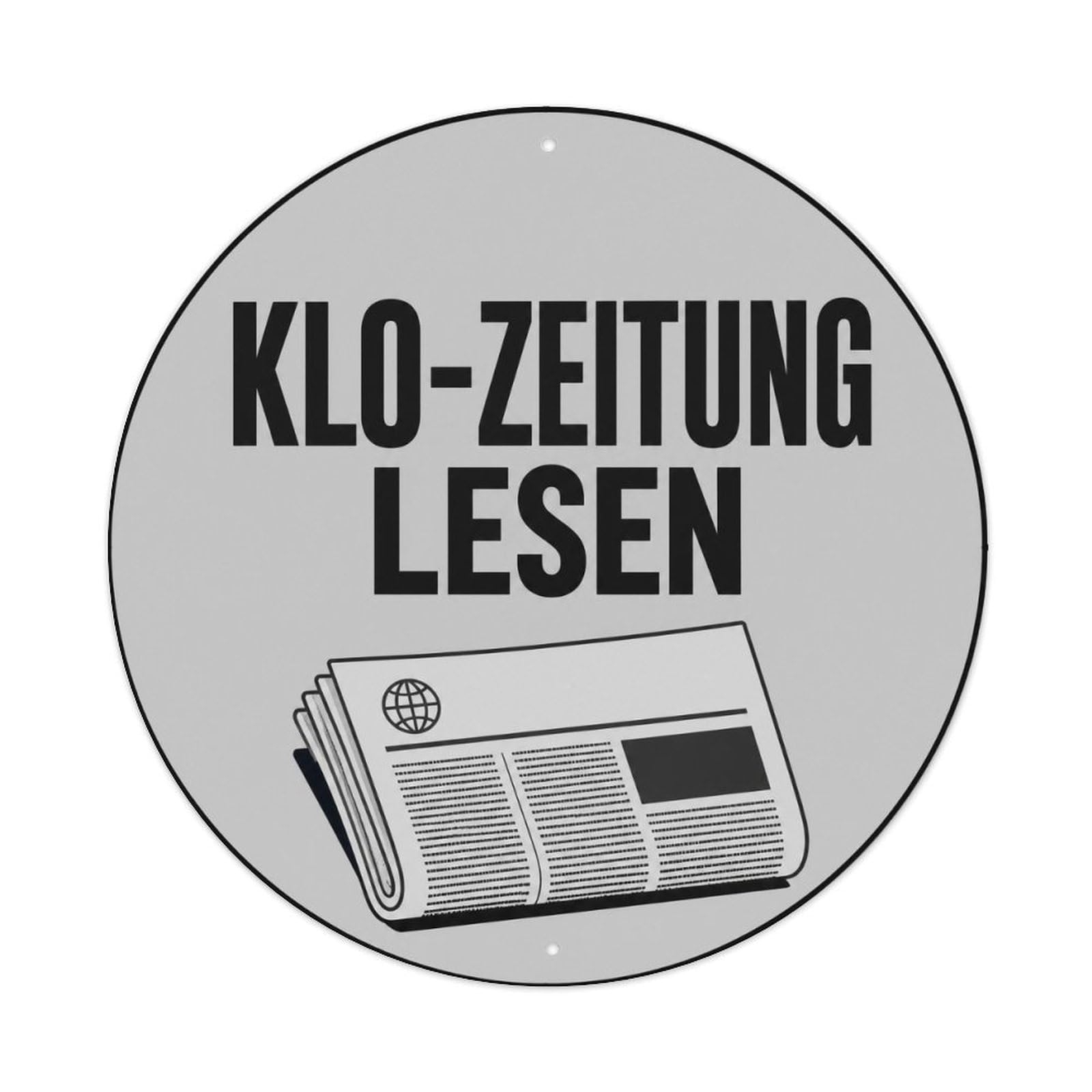 German Toilet Newspaper Bathroom Humor Reading Badge Metal Tin Sign