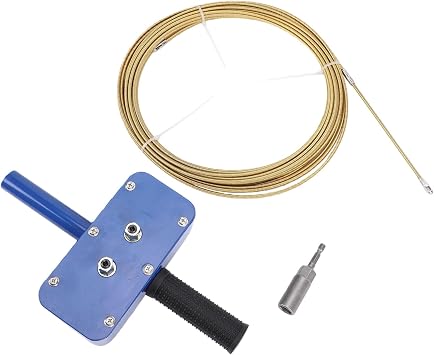 Electric Cable Puller Drill Powered Wire Threading Device with Drill Adapter and 15m Cable for Wall Pipe