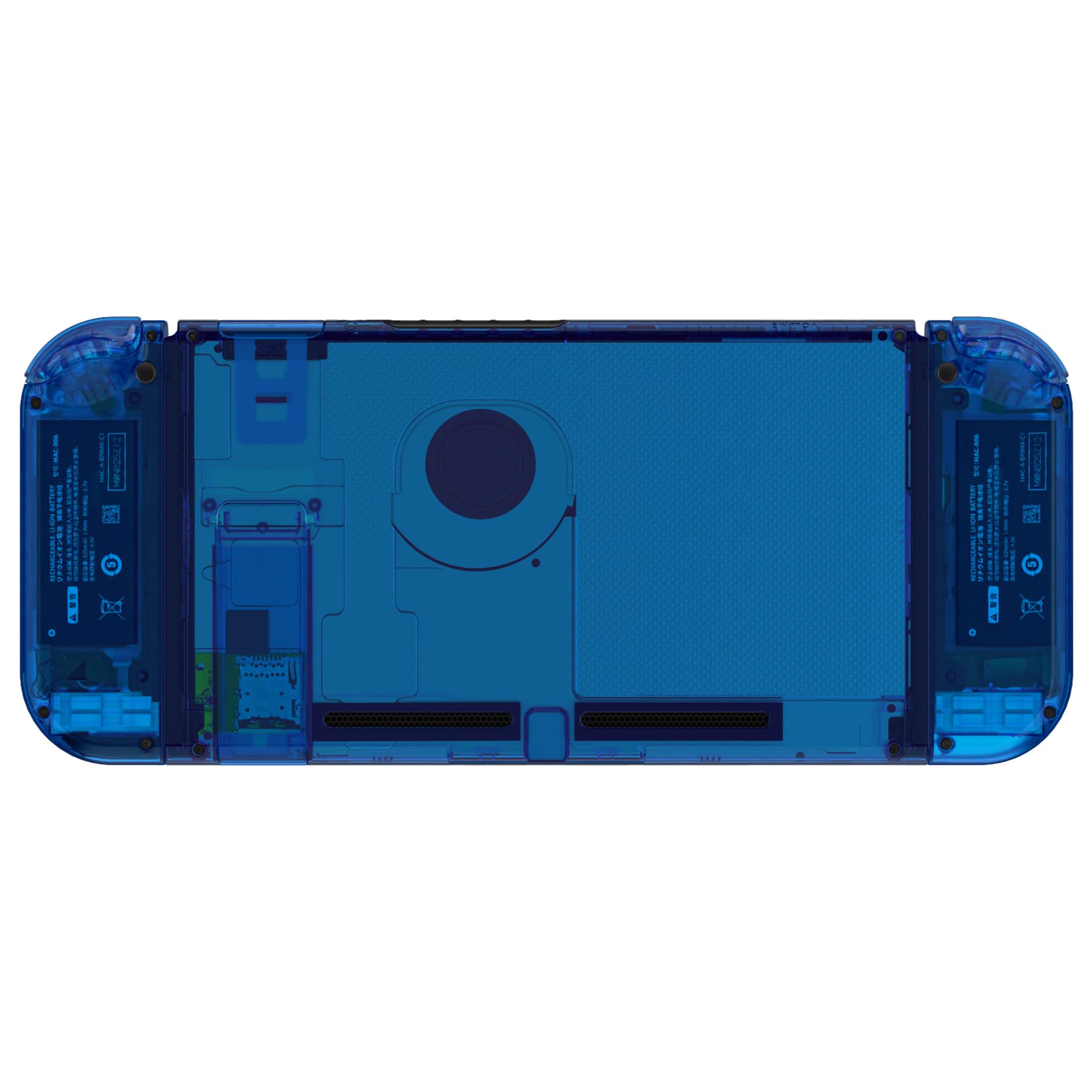 eXtremeRate Cover per Nintendo Switch,Custodia Coperatura Tasti Pulsanti Colorati DIY Ricambio per Joycon,Senza Console e Controller-Trasparente Blu