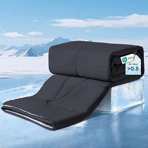 Miniatura 11 de Elegear - Edredón refrescante Queen que absorbe el calor corporal para mantenerse fresco, cobija refrigerante para personas que duermen con calor