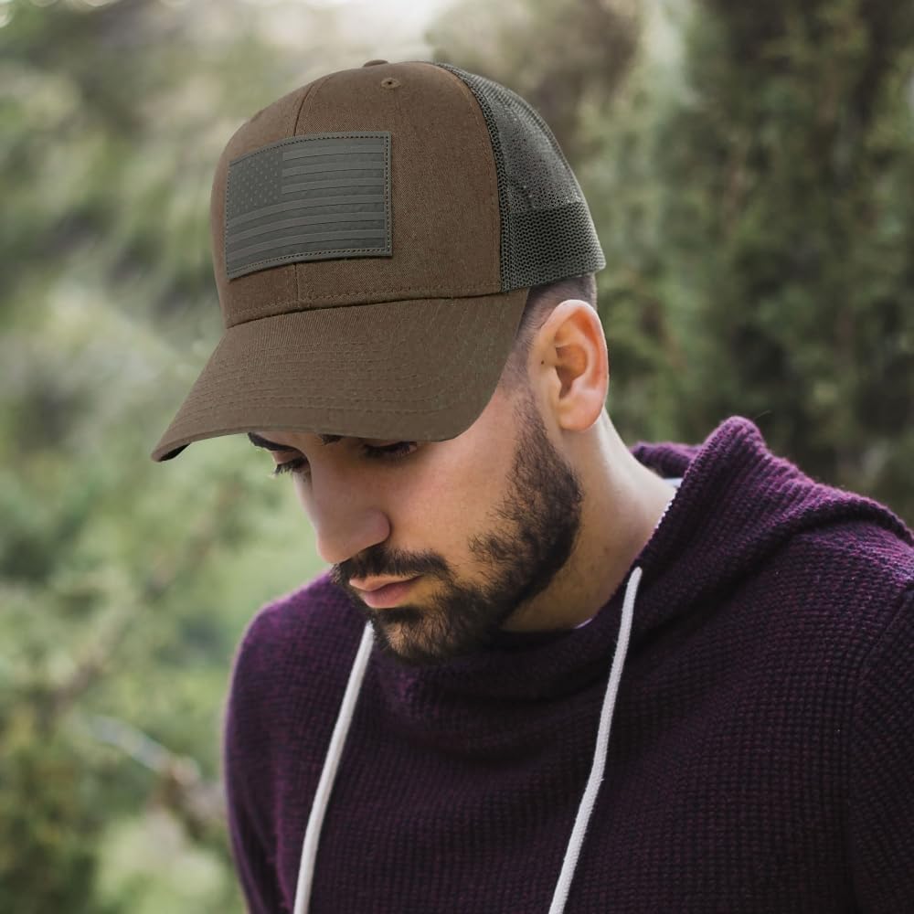 13 STRIPES American Flag Hat – Leather Patch Mesh Back Snapback Hat for Men & Women USA Flag Trucker Hat, Casual Unisex Hat - Image 8