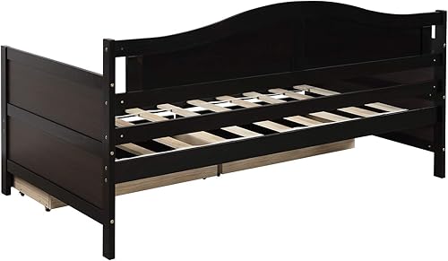 Miniatura 8 de Harper & Bright Designs Sofá cama individual con cajones de almacenamiento, base de cama individual con cajones, sofá cama para dormitorio, sala de