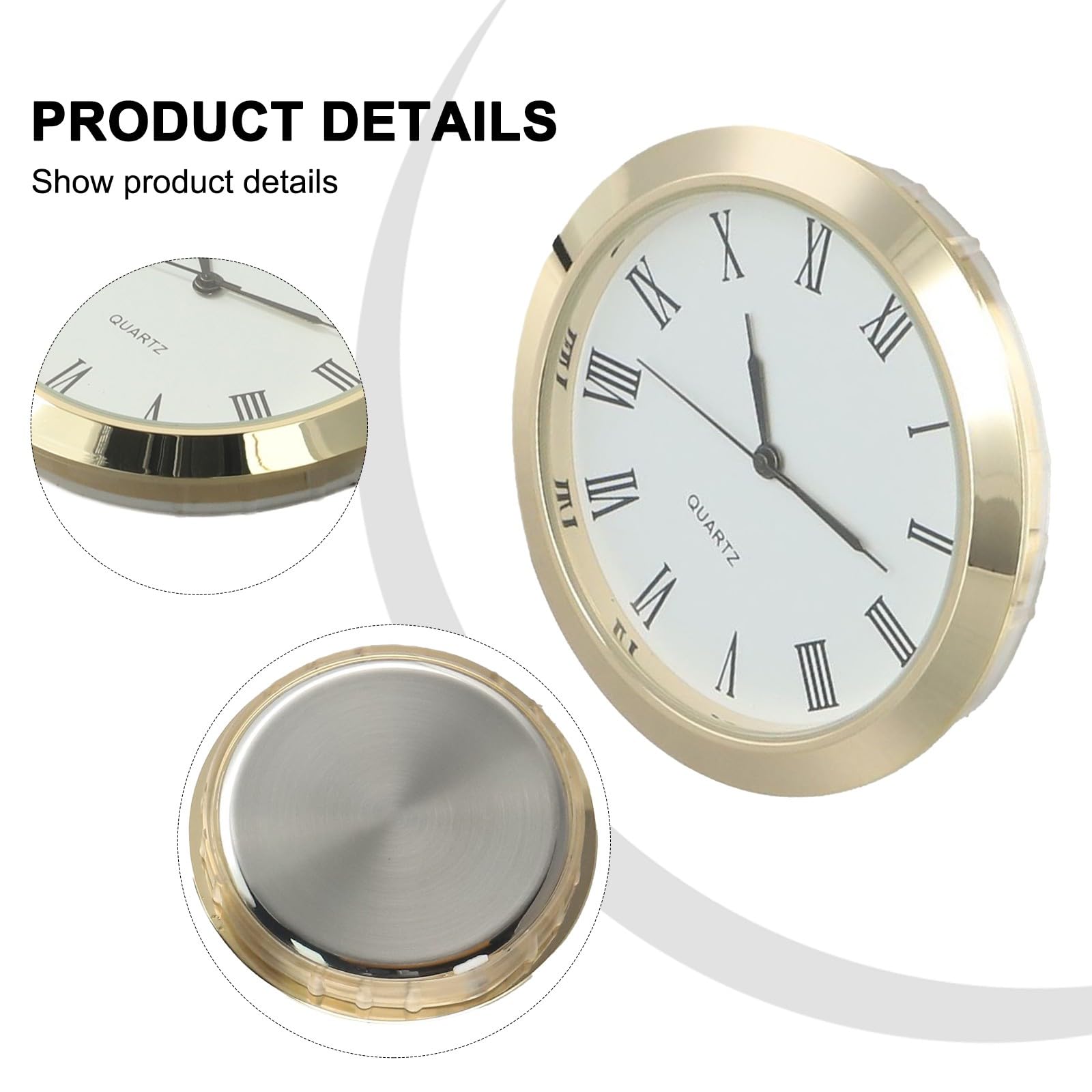 Mini horloge à quartz ronde 61 mm avec insert de 61 mm