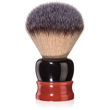 Fine Shaving Brush, Angel Hair Fibers, Cruelty-Free Shaving Cream Brush for Men, Gently Exfoliates The Skin, 100% Solid Resin Handle, 24mm Knot with 56mm Loft Orange & Brown