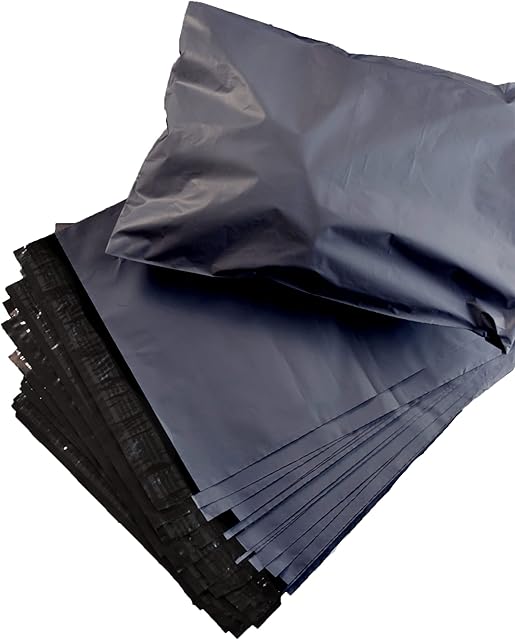 Grey Plastic Mailing/Postage Bag for Multi-purpose. New Material Waterproof,Tear-Proof, Self Adhesive and Non Transparent Shipping Bags for Posting, Packaging and Storage. (6.5 X 9, 25)