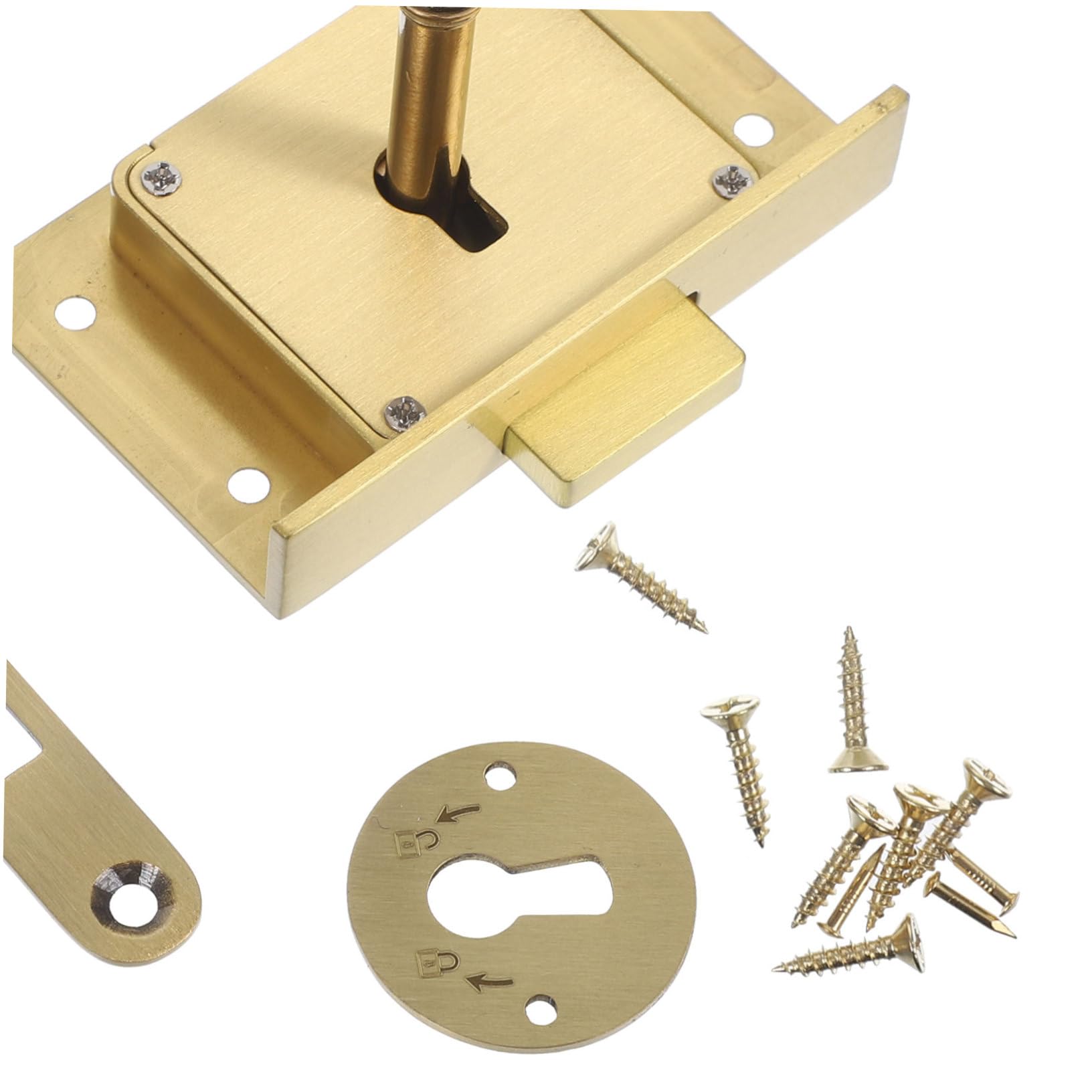 Serratura per Cassetto Vintage in Ottone, Set 1 Pezzo, Oro | Serratura Cassetto Scrivania per Legno, Chiusura Precisa e Sicura, per Cassetti e Scatola in Legno