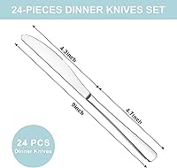 Vista 2 de Juego de 24 cuchillos de mantequilla – Cuchillo de mantequilla de 9 pulgadas, juego de cuchillos de cena de acero inoxidable de grado alimenticio