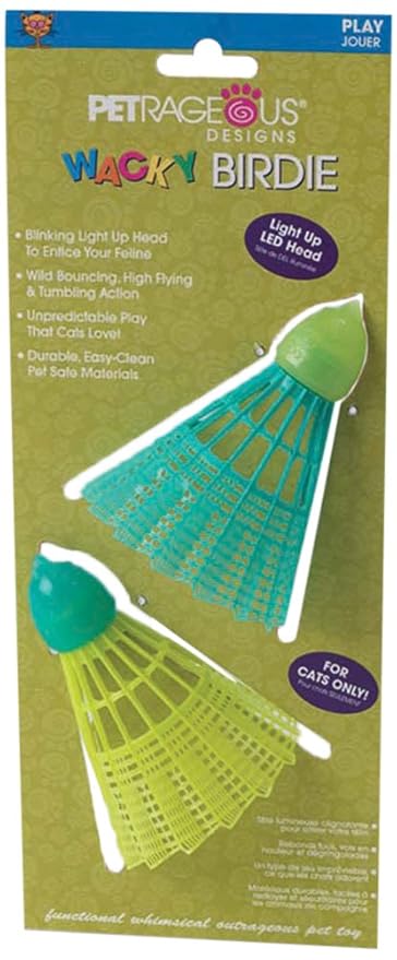 Pet Rageous 14006 Kitty Wacky Birdie Balls with 2 Assorted Colors