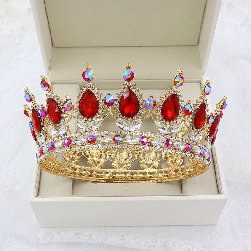 Tiara de cristal para mujer estilo vintage royal en oro rosa para novias