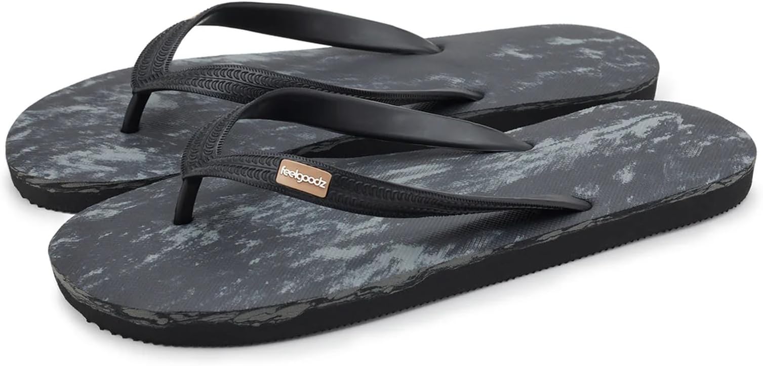 Mens Classicz Rubber Flip-Flops - Waterprooof, 100% Natural Rubber & All-Vegan Sandals, Fair Trade Certified Slippers, Consciously Sourced & Artisan-Crafted