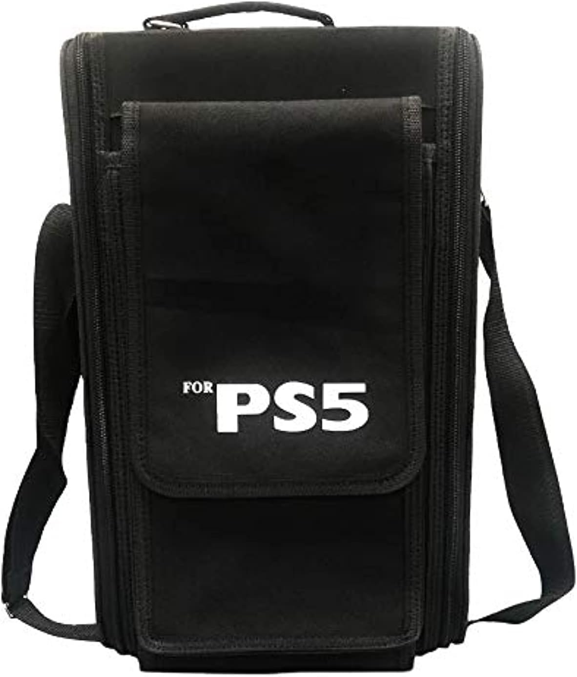 Premify Heavy Duty Durable Nylon One Shoulder Carrying Bag for PS5 (Black)