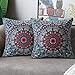 Copricuscini 45 x 45 Decorativo Copricuscini Velluto Stampa Vintage Cuscini Divano Boho Hippie Marocco Federe Cuscini da Esterno per Divano Camera da Letto Soggiorno Giardino Ufficio,Set di 2