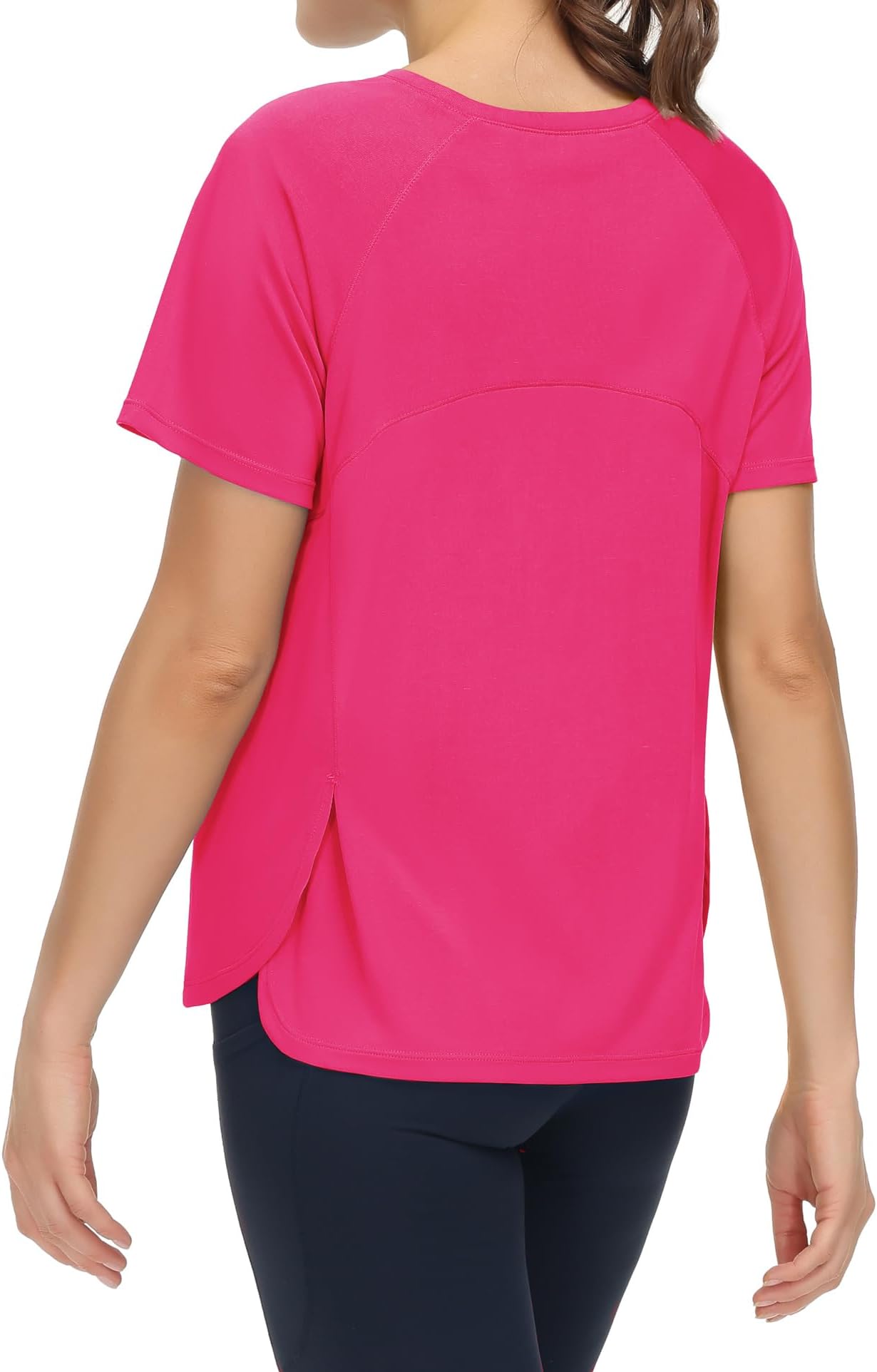 THE GYM PEOPLEWomen's Short Sleeve Workout Shirts Breathable Yoga T-Shirts with Side Slits Athletic Tee Tops