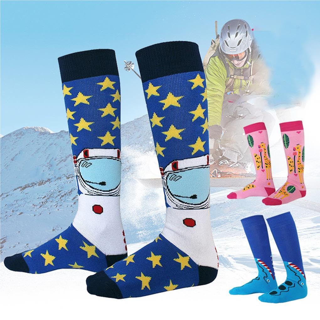 1 par de calcetines térmicos, calentadores de pies, acabado fino, antideslizantes, accesorios para exteriores, cálidos, prácticos para llevar, equipo de esquí, jirafa