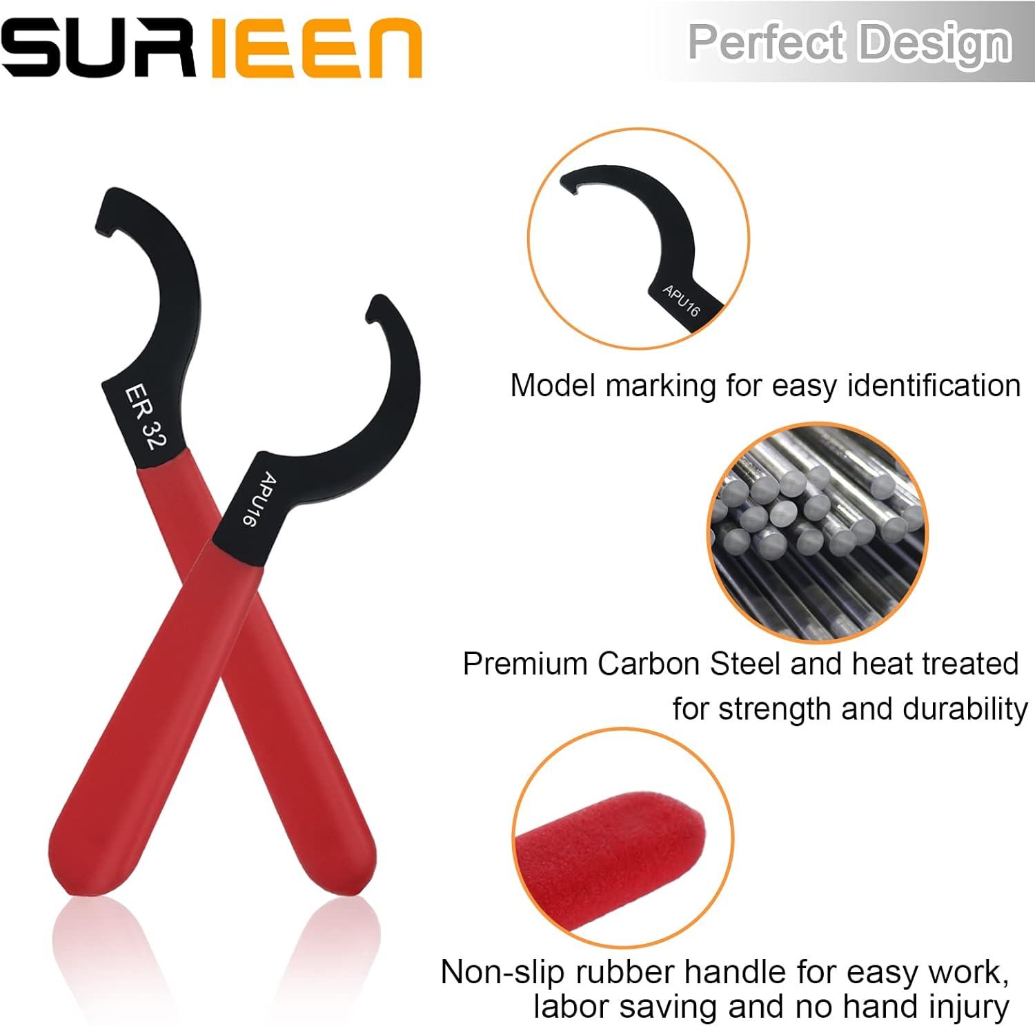 Universal Coilover Adjustment Spanner Wrench Kit, Shock Wrench with 4 Sizes, 38-42, APU16, ER32, ER40