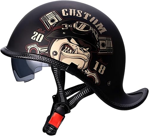 Casco retro para motocicleta, aprobado por DOT, para adultos, hombres y mujeres, estilo alemán vintage, casco de media cara para scooter,