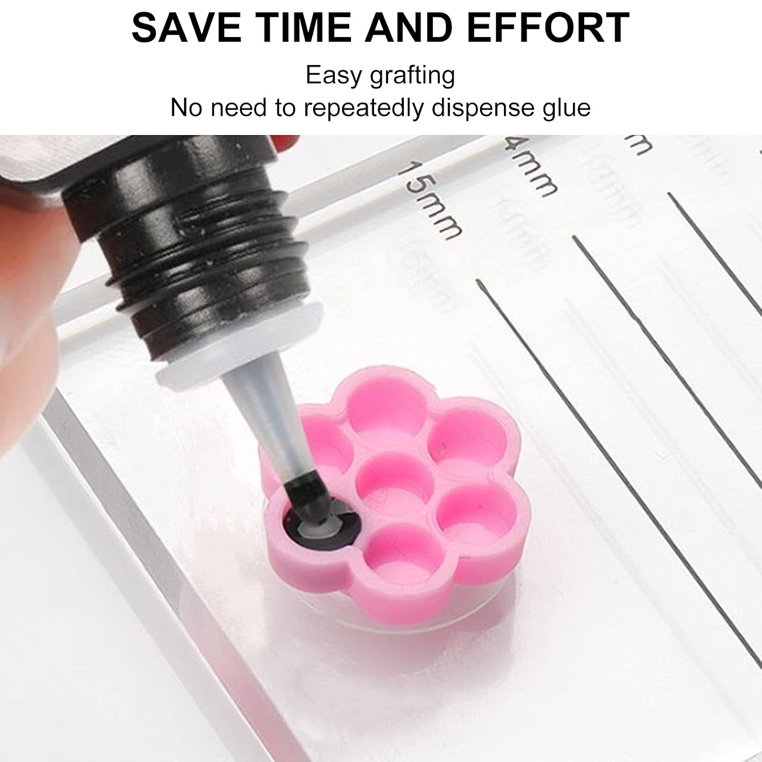 Lash Glue Rings, 500PCS Disposable Glue Rings for Eyelash Extensions, Glue Holder Flower Shaped Eyelash Grafting Glue Cup Nail Art Adhesive Glue Holders