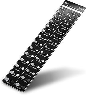 Upgrade 28 Size Nut and Bolt Thread Checker, Bolt and Nut Identifier Gauge, Bolt Size and Identifier Thread Gauge with Inch and Centimeter Ruler On Both Sides, 14 Inch and 14 Metric, Aluminum