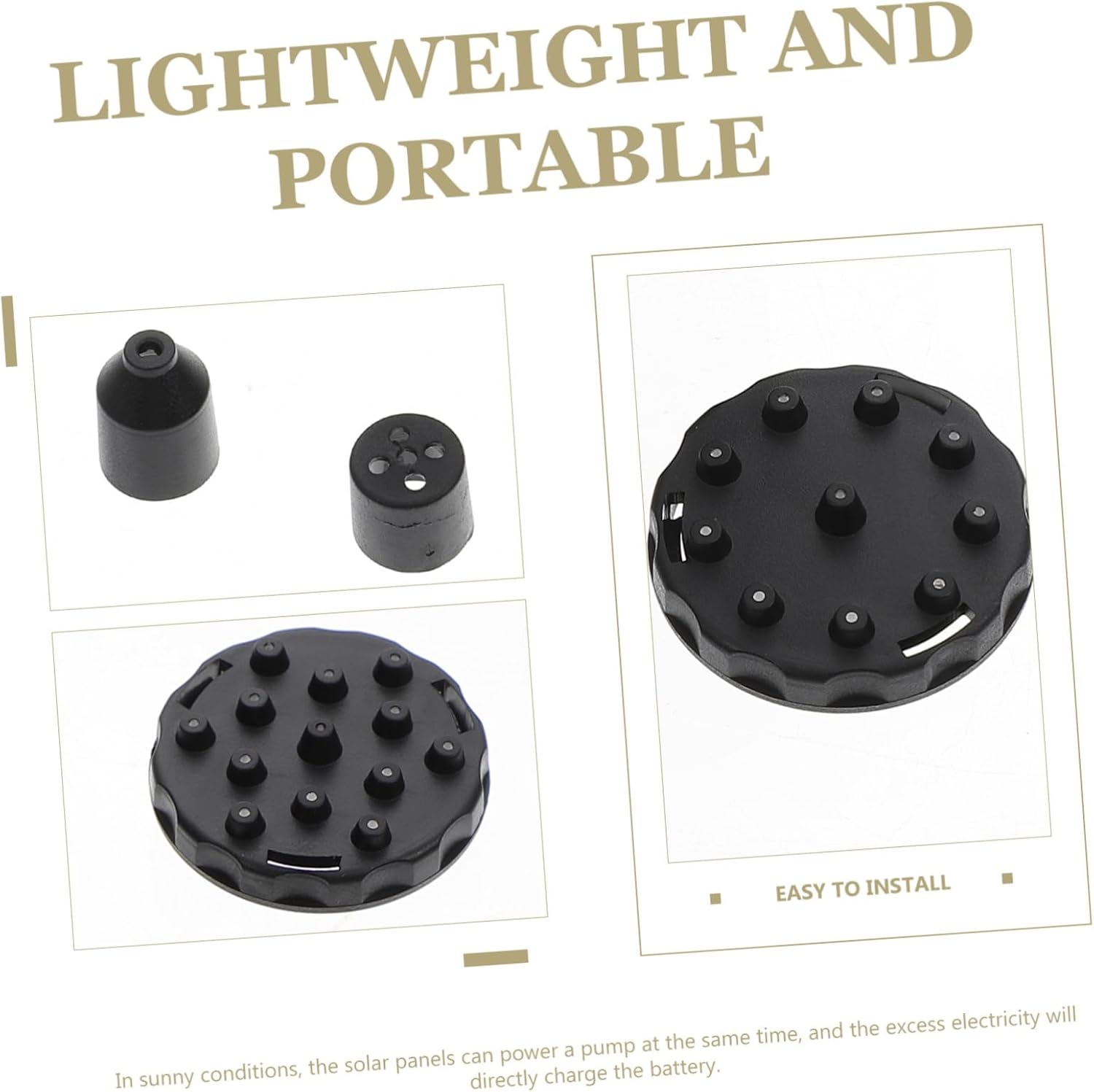 POPETPOP Solar Miniature Floating Fountain 6 Sprays Solar Water Pump for Garden Decor
