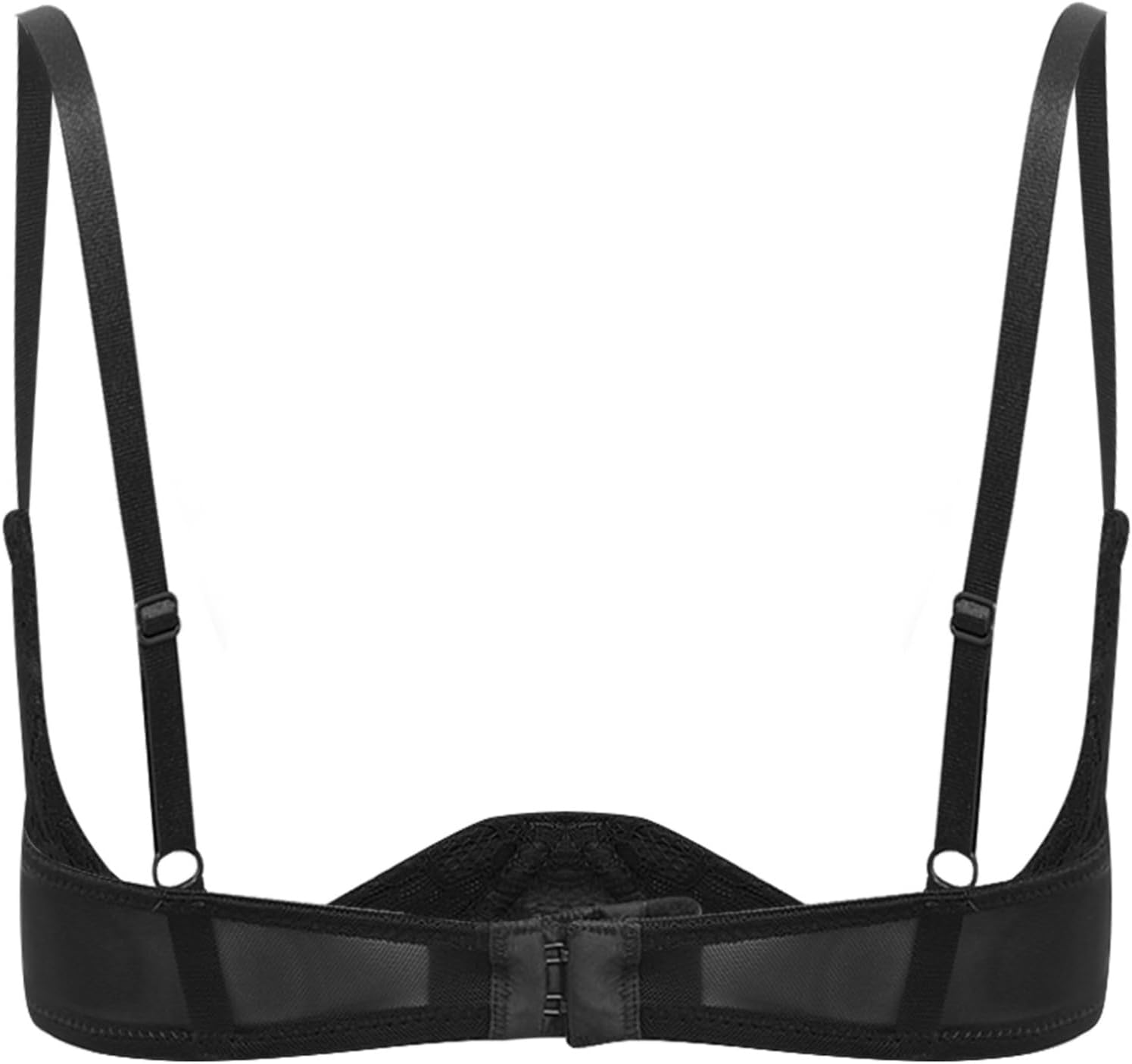 Hularka Womens Sexy Lingerie Floral Lace 1/4 Cup Push Up Bra Spaghetti Straps Underwired Shelf Bra