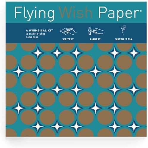 Flying Wish Paper - Envoltura navideña, obra de arte original - Write it, Light it & Watch it Fly Kit grande, 7" x 7