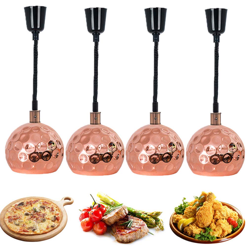 Komercyjna lampa grzewcza do podgrzewania żywności Lampa izolacyjna do pizzy, mięsa i frytek - nie wysusza żywności 110 V-250 W (z żarówką grzewczą) (D) (B)